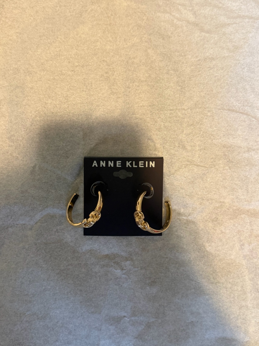 Anne Klein Gold Floral Accent Hoop Earrings